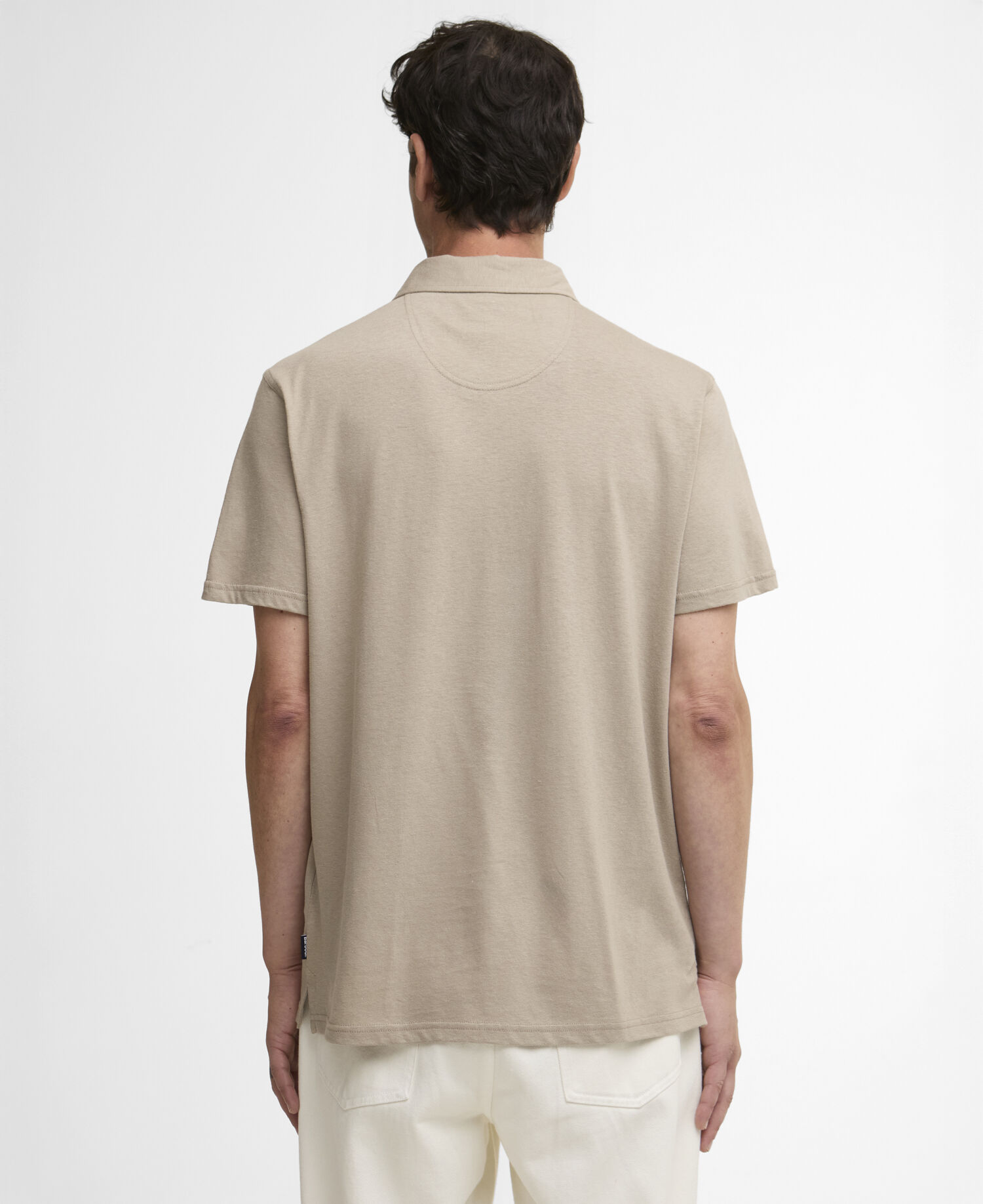 Steventon Linen Blend Tailored Polo Shirt Concrete