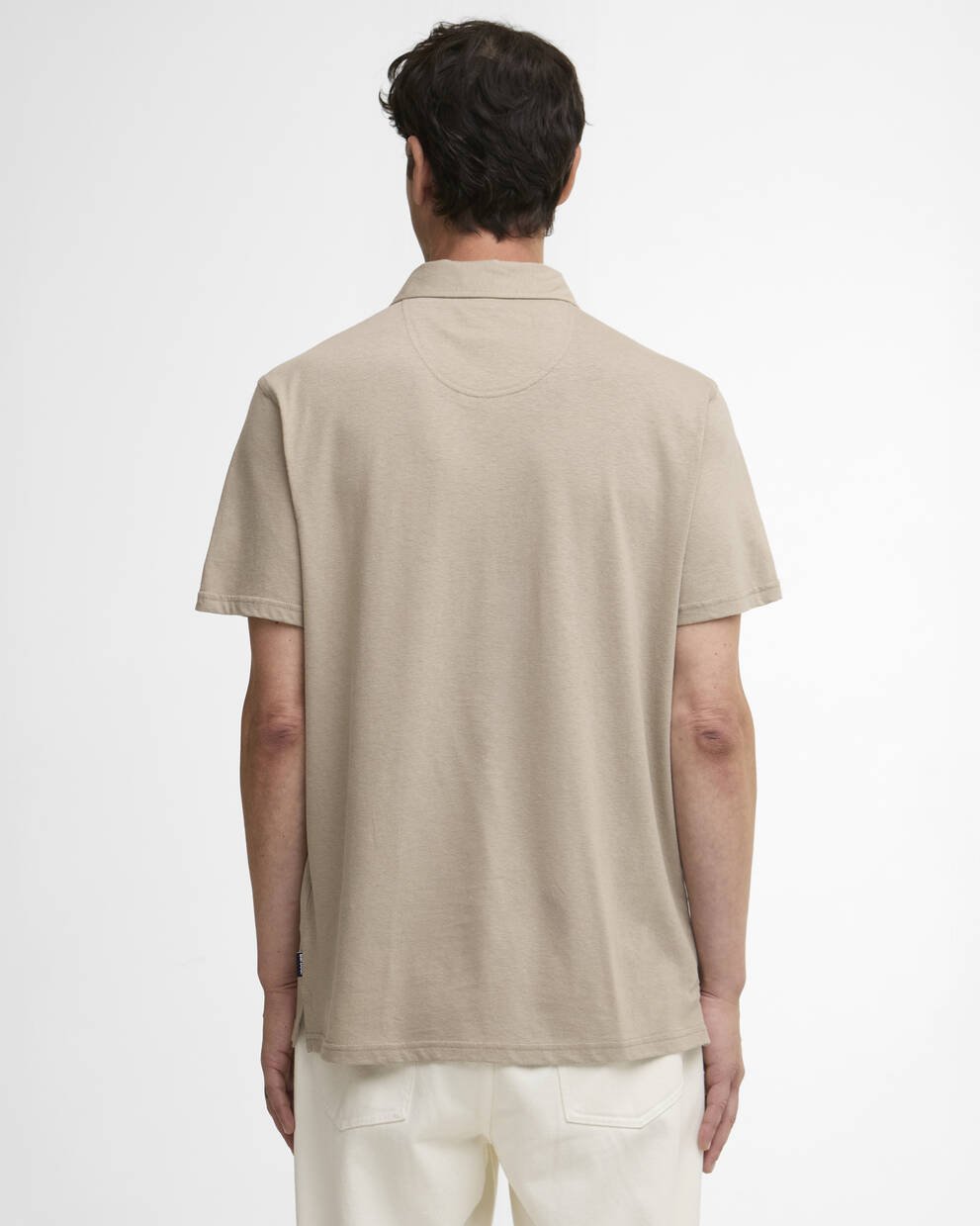 Polo Steventon in misto lino con vestibilit&agrave; leggermente aderente