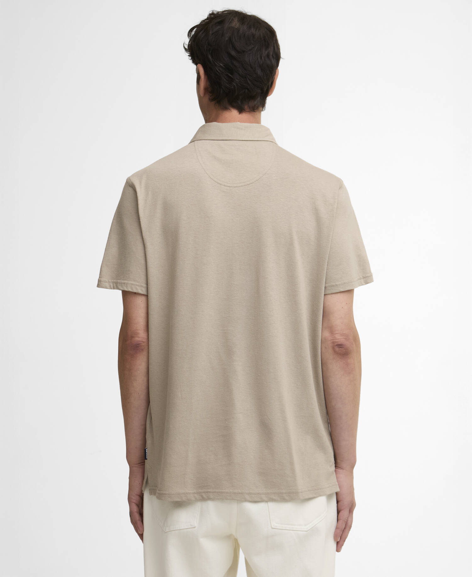 Steventon Linen Blend Tailored Polo Shirt Concrete image number 2
