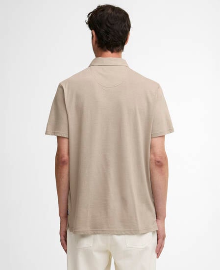 Steventon Linen Blend Tailored Polo Shirt Concrete