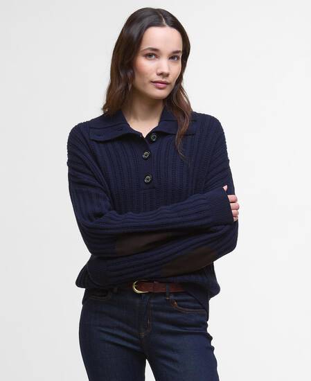Norham Collared Jumper Navy