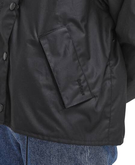 Women's Transport Waxed Jacket Black-Modern