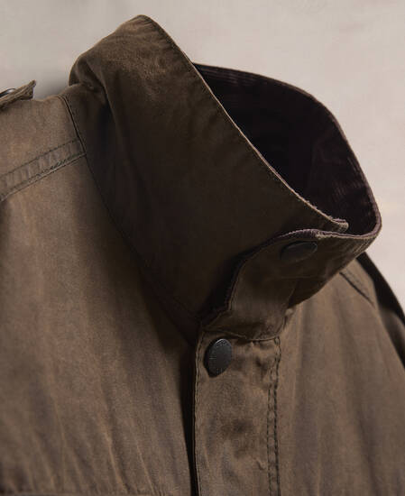 Barbour Re-Loved Men's Trooper Waxed Jacket - Size M Olive