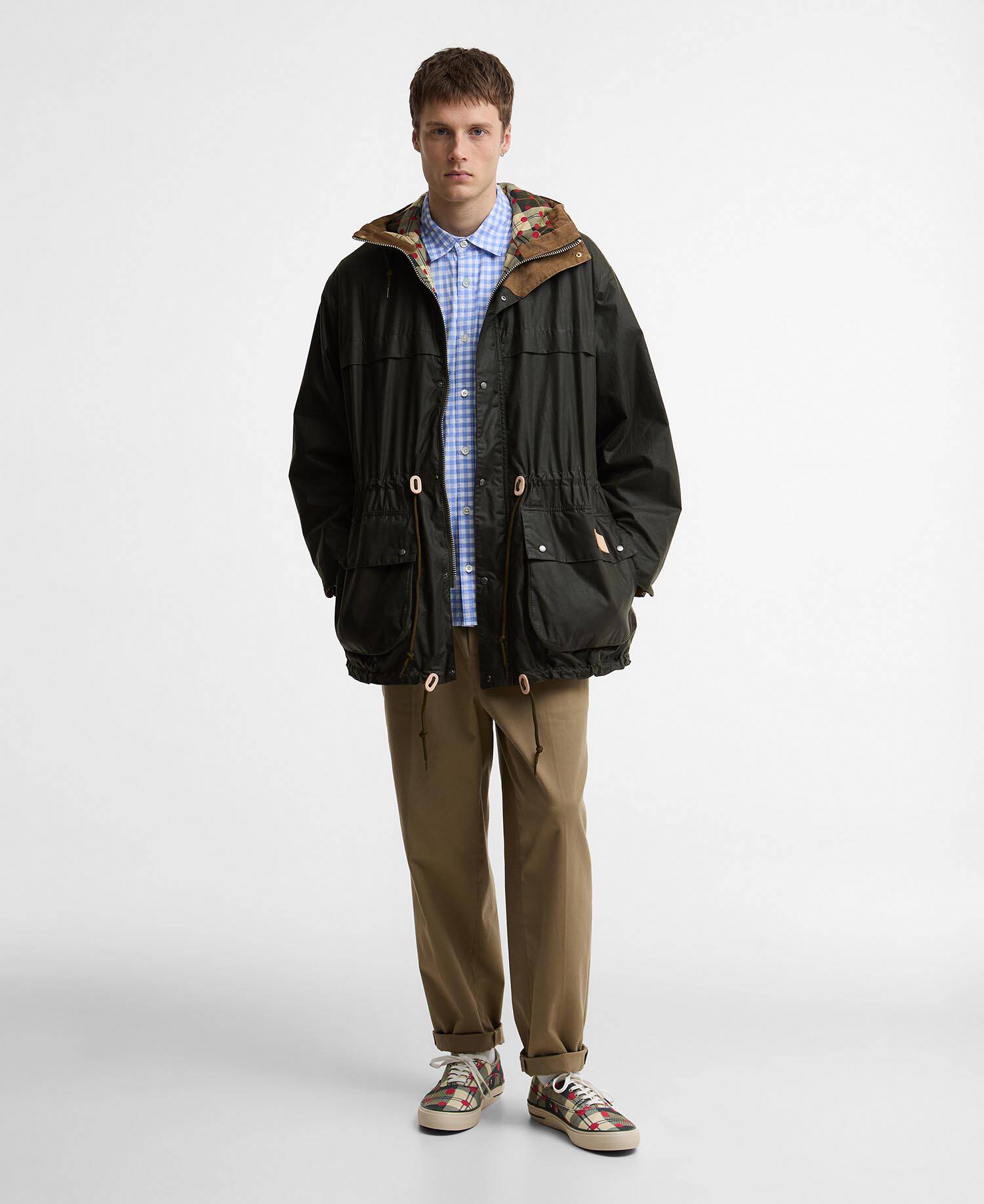 Paul Smith Loves Barbour Durham Waxed Jacket Archive Olive image number 1
