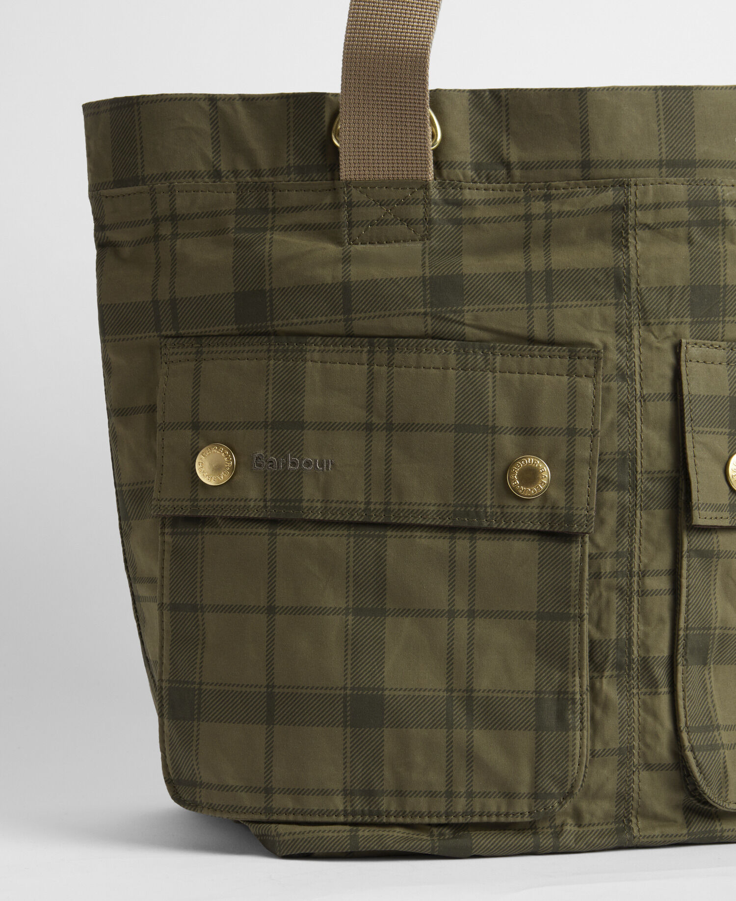 Transport Carry-All Tote Bag Dusky Green Tartan