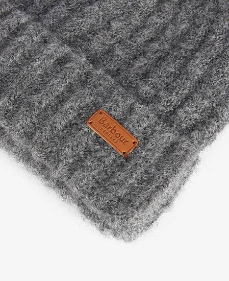 Saltburn Beanie & Tartan Scarf Gift Set Grey Rose
