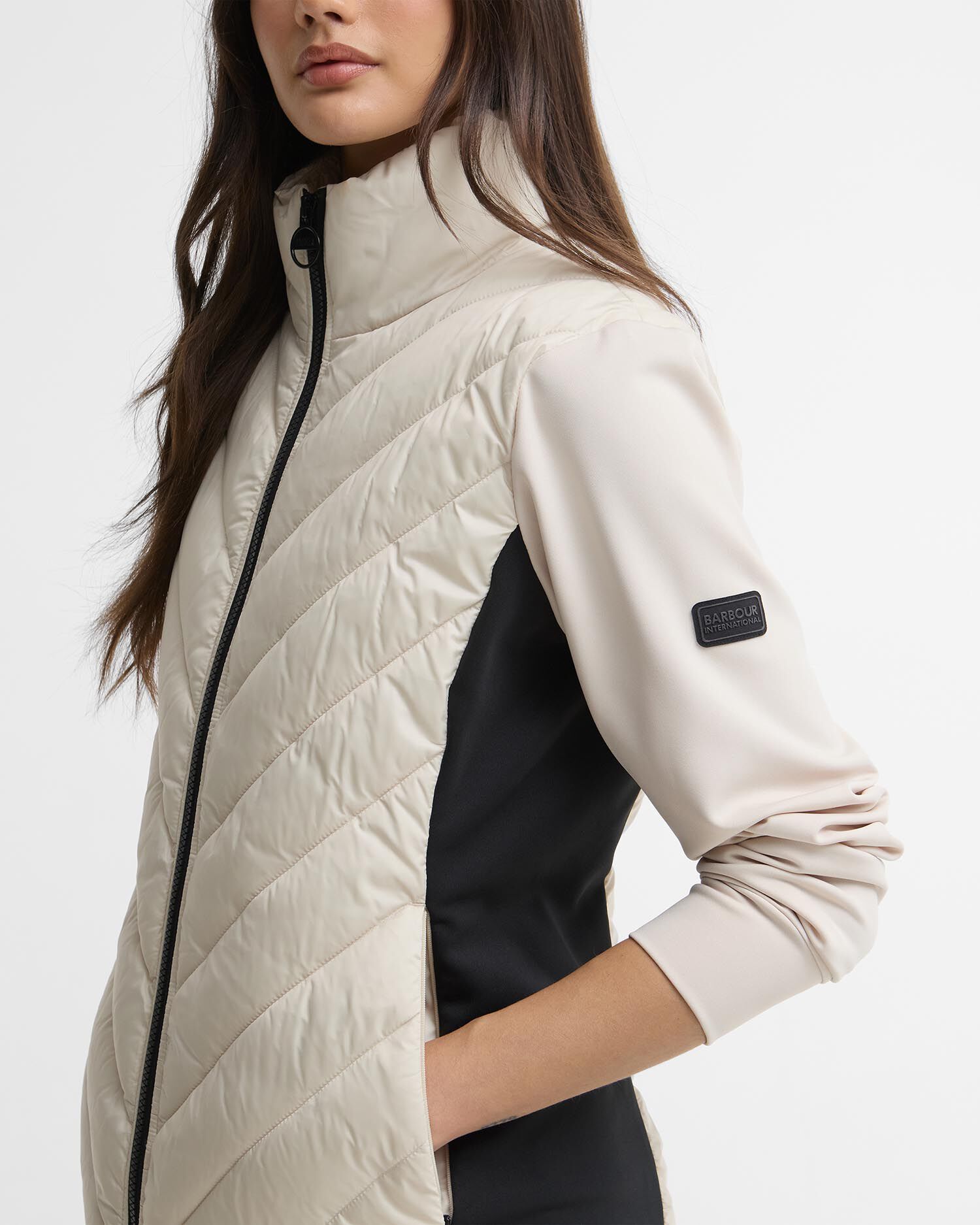 Luxara Quilted Sweat Oyster/Black