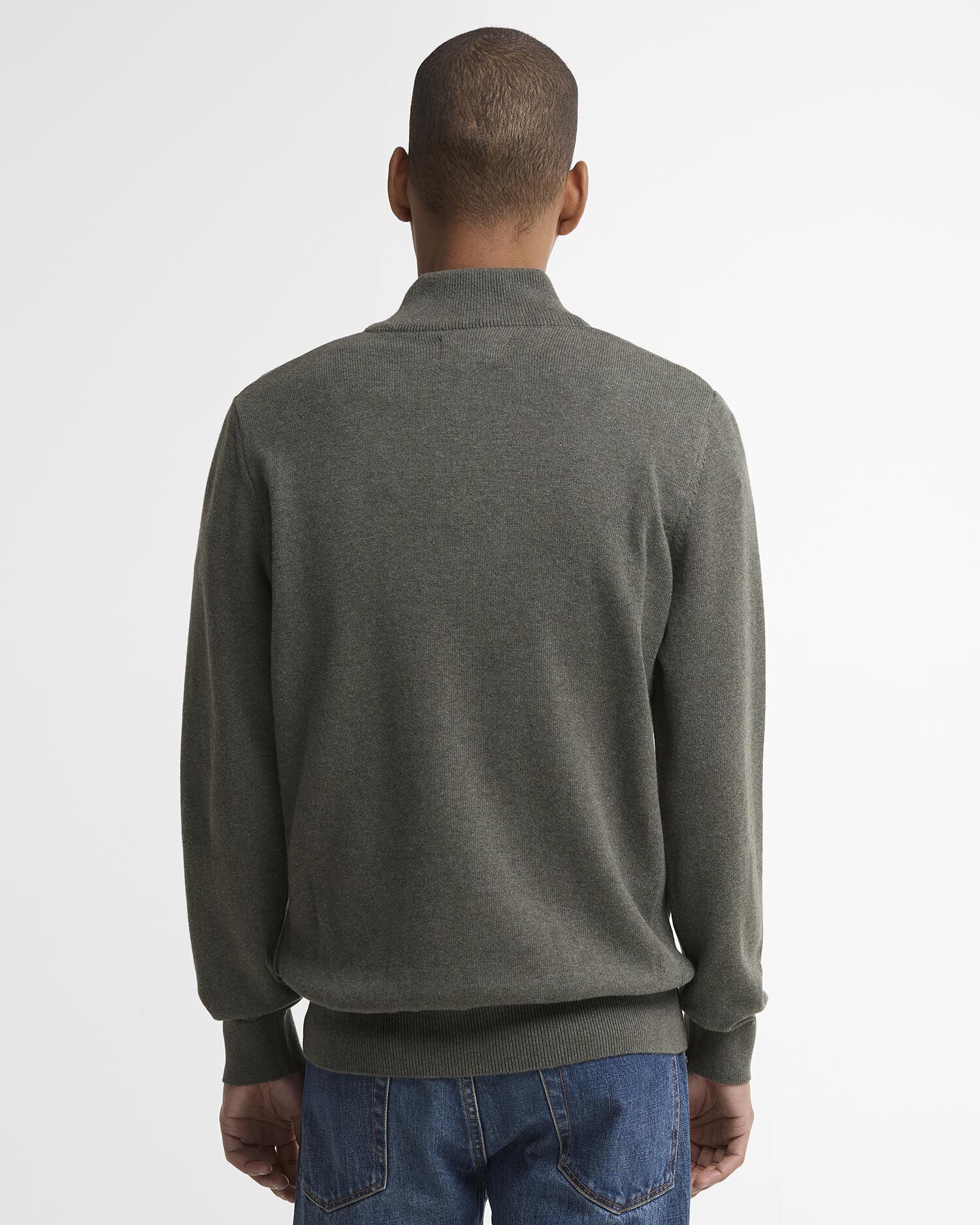 Felpa in cotone con mezza zip