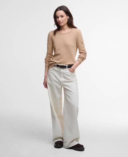 Felpa Pendle Crew Knit Pale Camel/Hessian