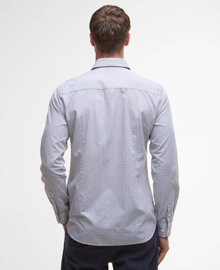 Carlton Tattersall Tailored Long-Sleeved Shirt Navy