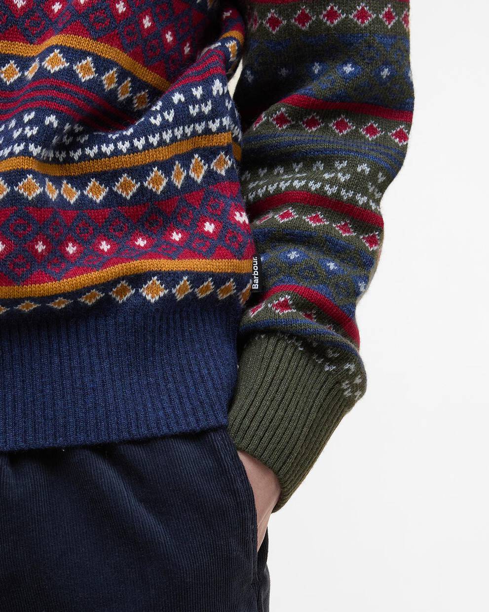 Patchwork Fair Isle Crew Neck Jumper