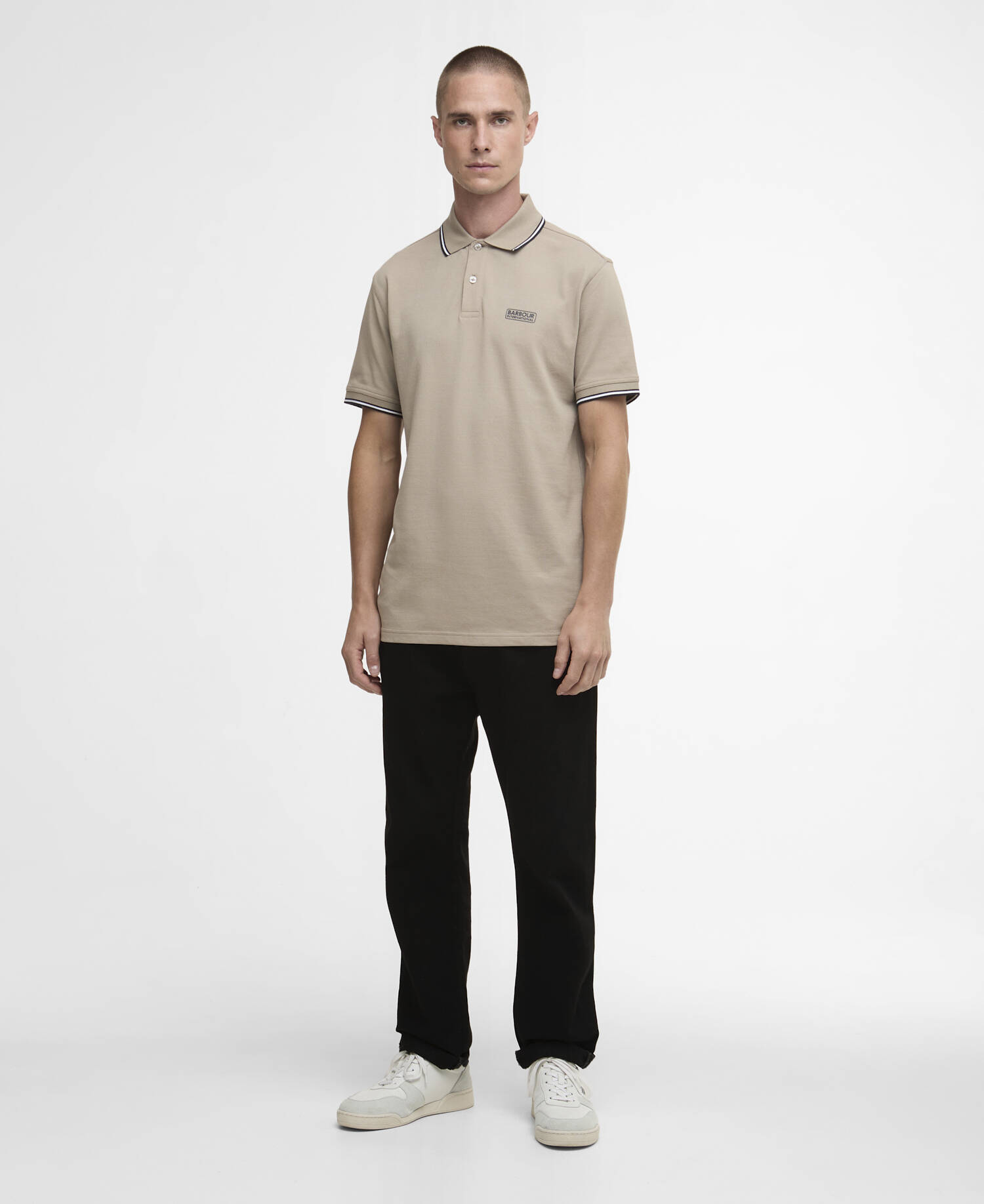 Evan Short-Sleeved Polo Shirt Concrete image number 1