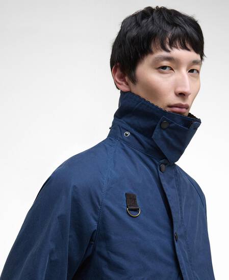 Spey Slim Waxed Jacket Washed Cobalt