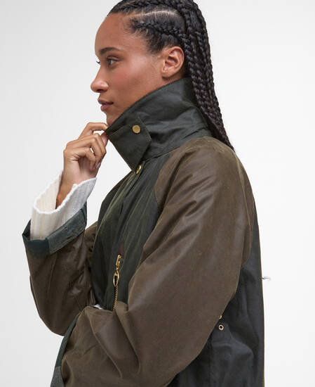 Car Coat Evette Waxed Fern/Beech/Ancient Tartan