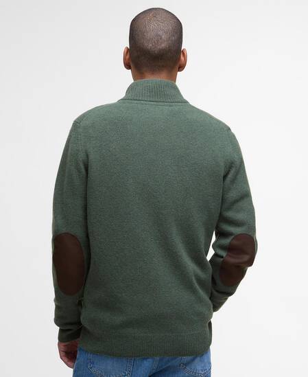 Essential Elbow-Patch Cardigan Olive