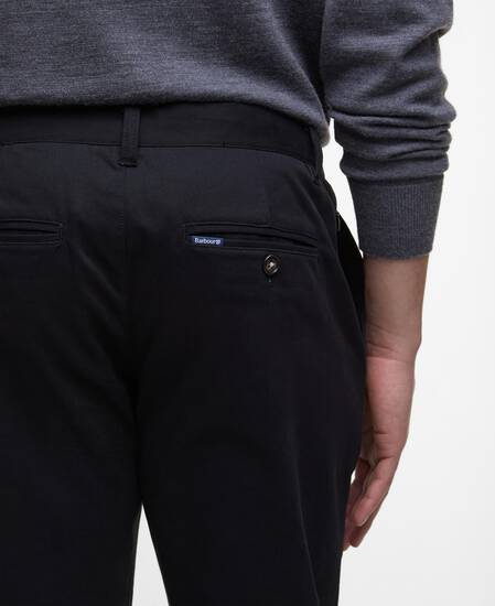 Sueded Sateen Slim Trousers Black