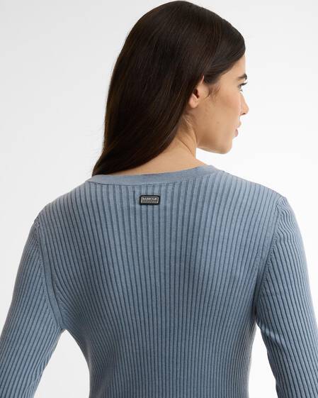 Pullover Seren Rib-Knit Washed Pearl Blue