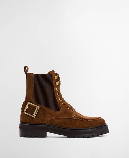 Leonie Lace-Up Boots Tobacco Suede