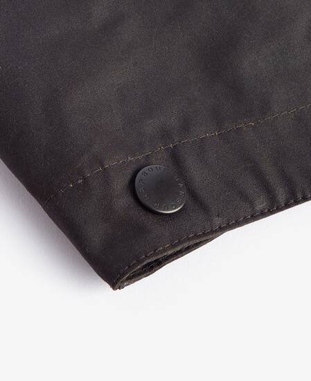 Waxed Cotton Plain Hood Olive