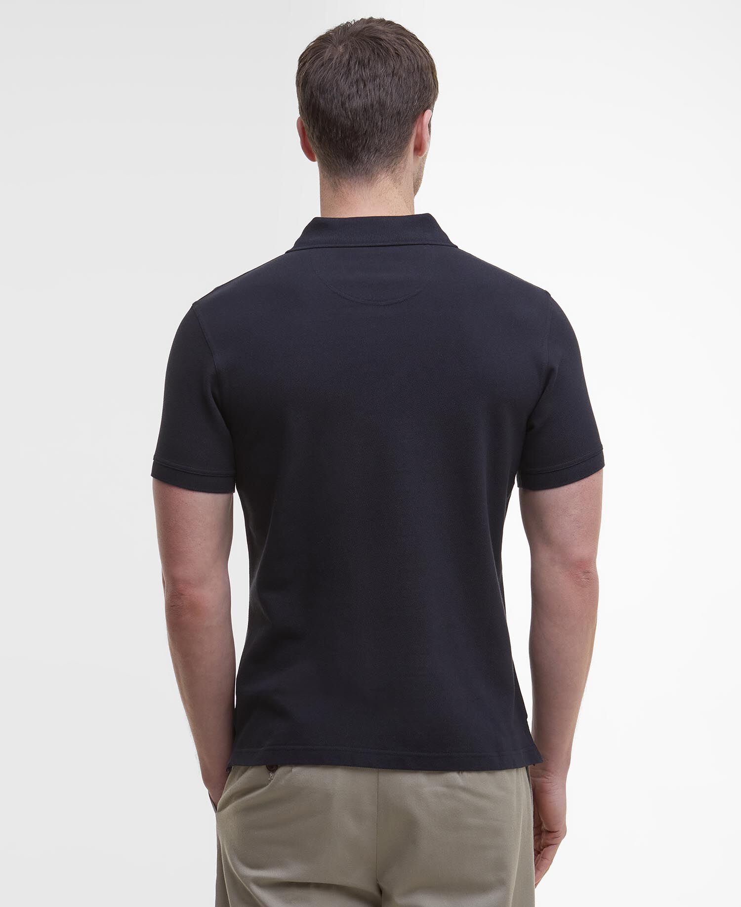 Tartan Pique Polo Shirt Black-Modern