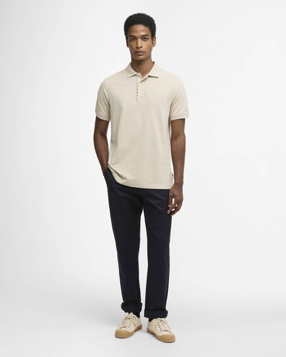 Reston Tartan Trim Tailored Polo Shirt