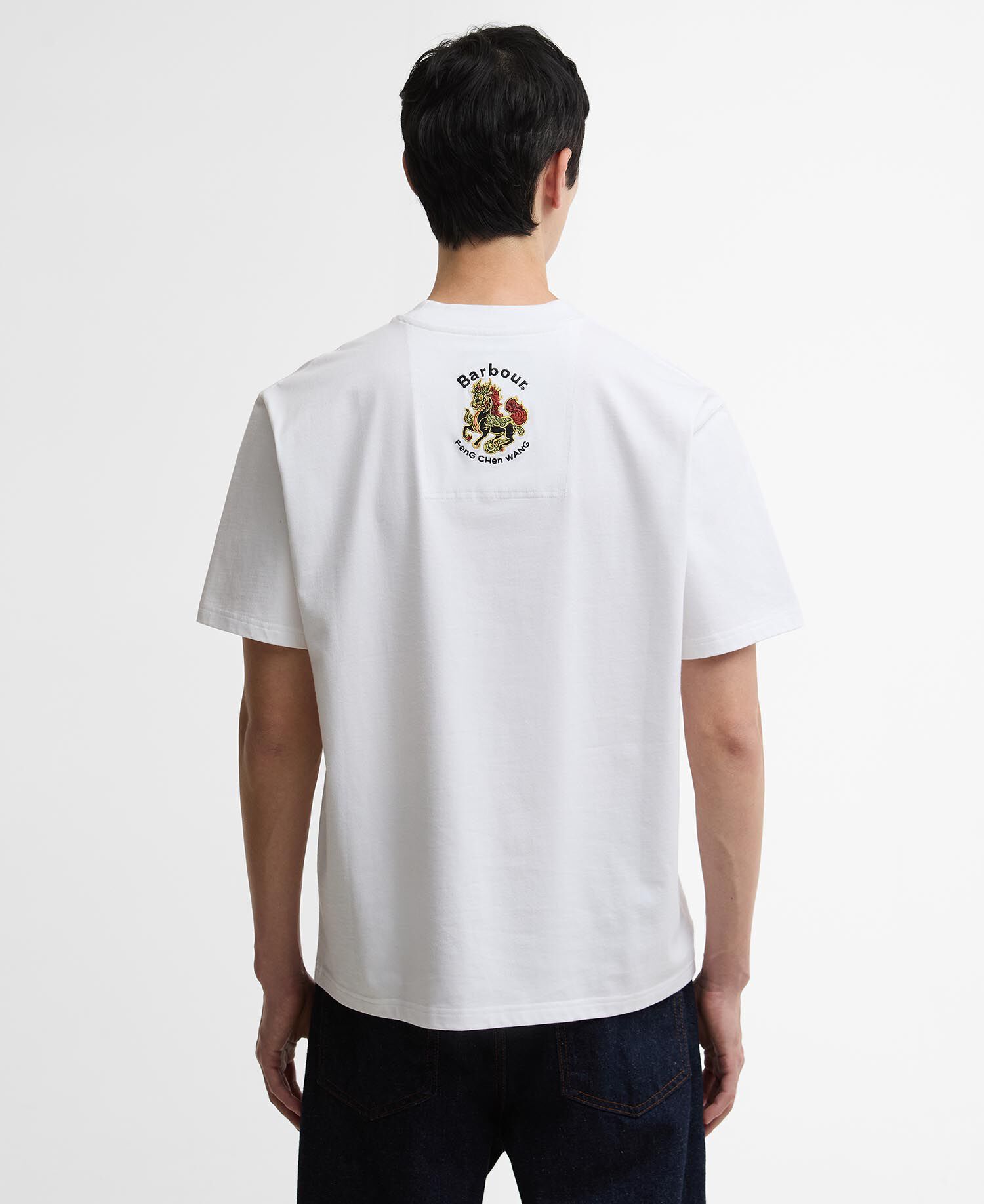 T-shirt con stampa Barbour x Feng Chen Wang White
