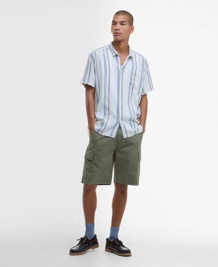 Westsand Striped Short-Sleeved Shirt Bleached Blue