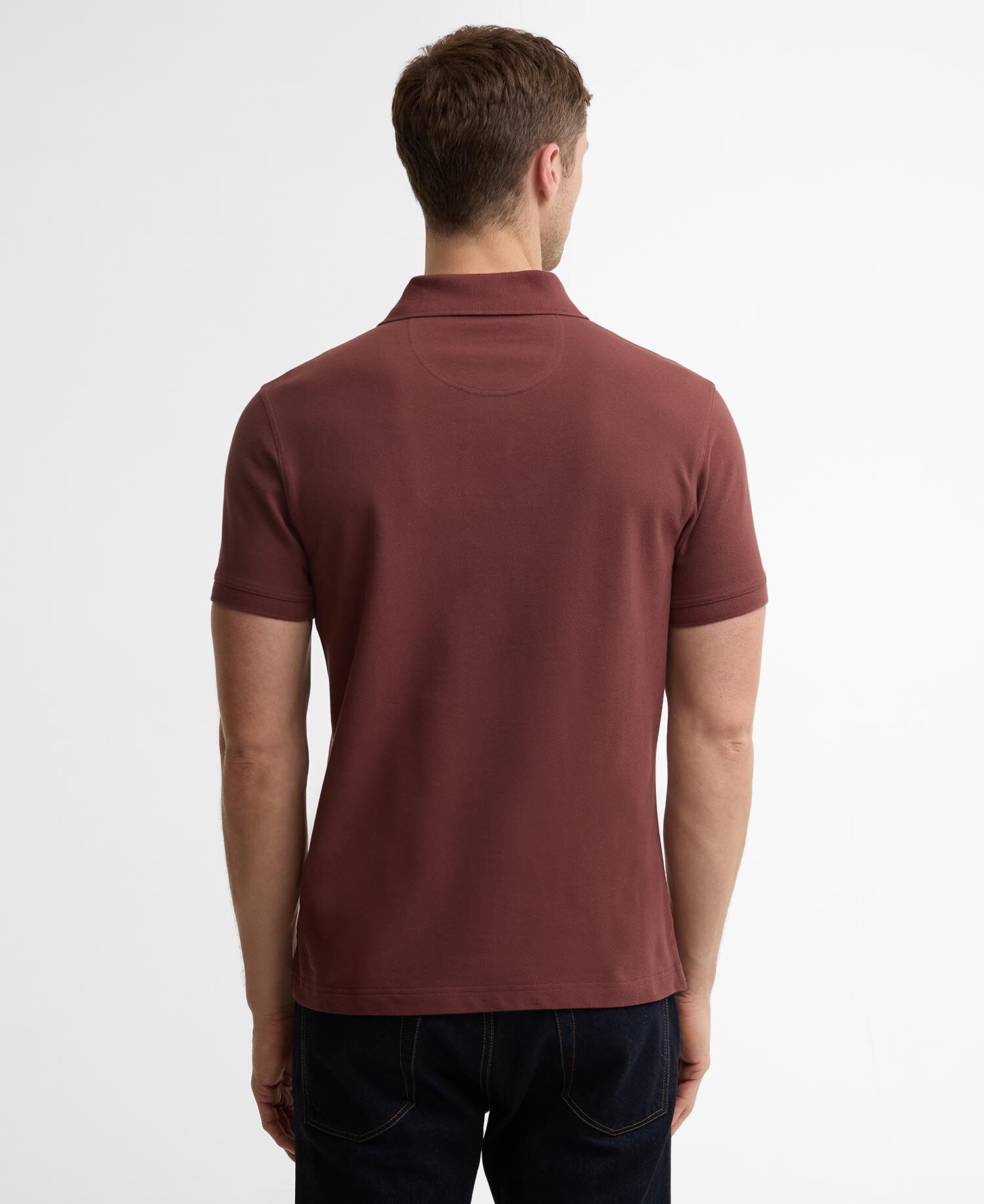 Tartan Pique Polo Shirt Burnt Pepper