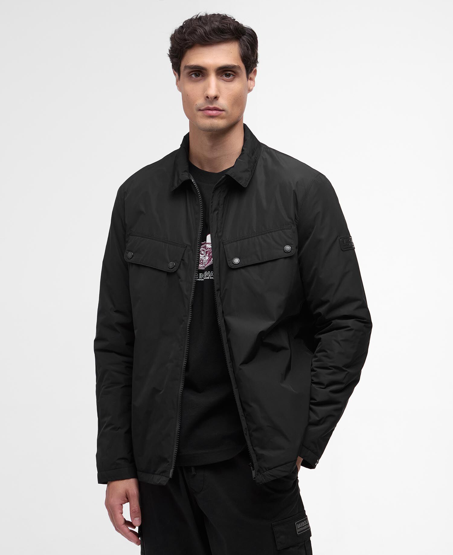 Padded Ariel Shirt Jacket Black