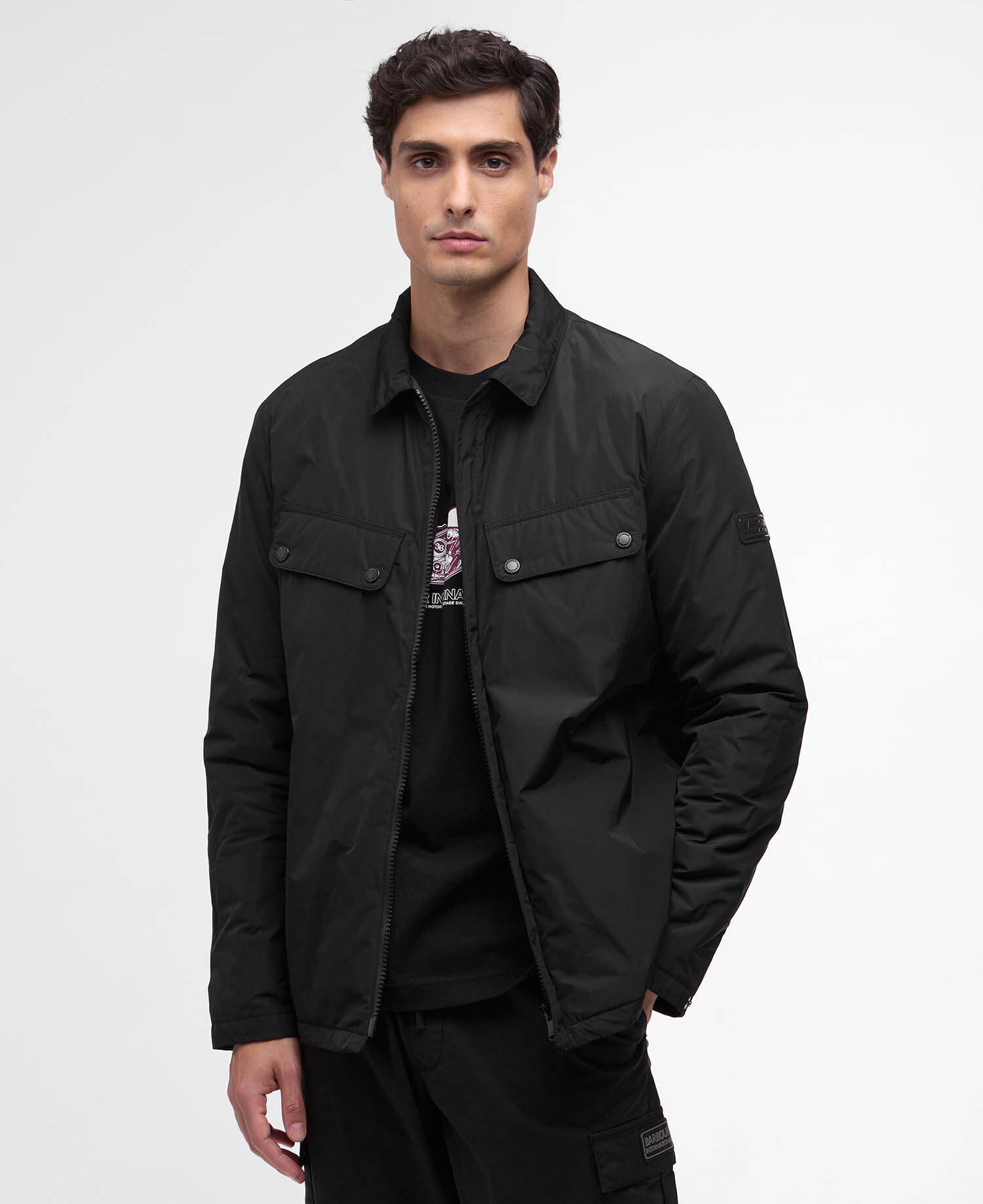 Padded Ariel Shirt Jacket Black image number 0