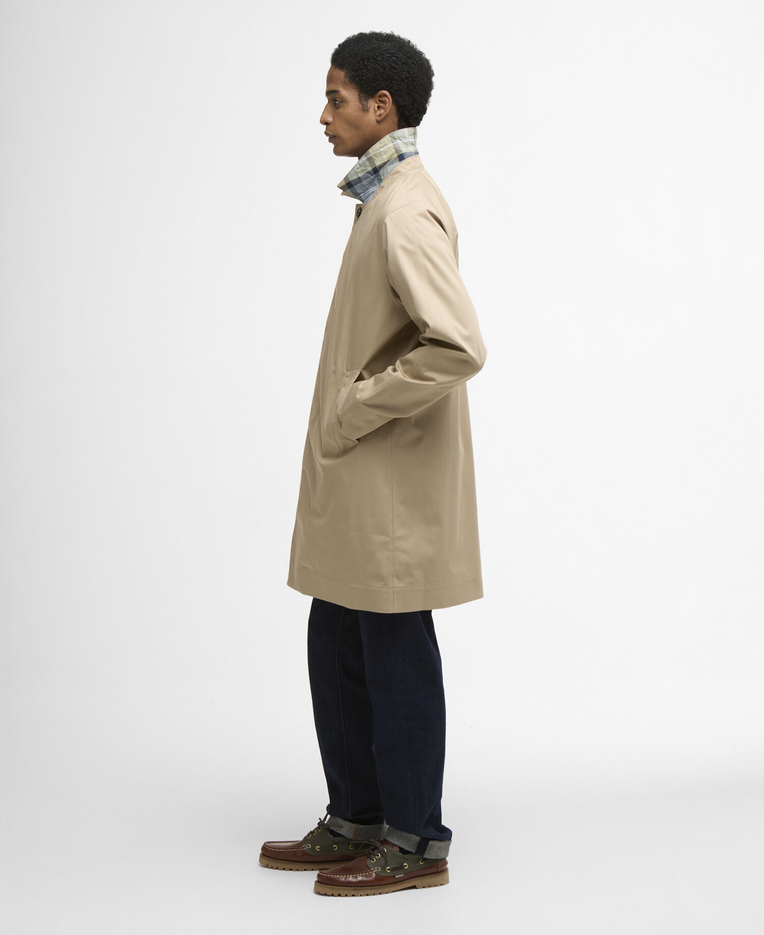 Rokig Lightweight Mac Jacket Washed Stone/Highland Loch