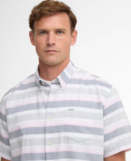 Chathill Striped Regular Short-Sleeved Shirt White