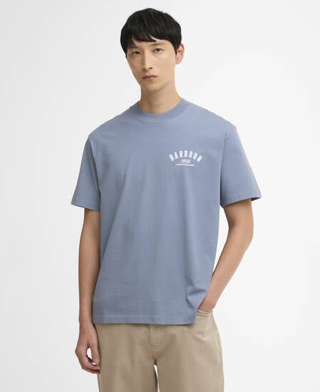 T-shirt oversize con stampa 1956 Washed Blue