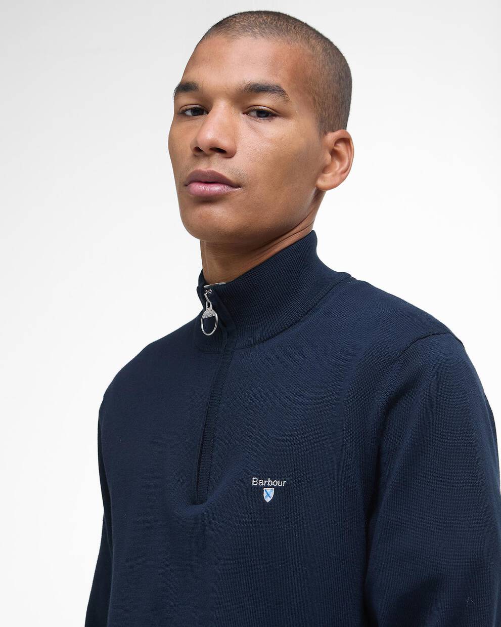 Maglione con zip corta in cotone compatto Lingwood