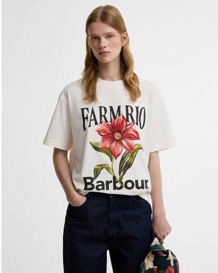 Barbour FARM Rio T-Shirt Wild Flower Oversized Graphic Cream