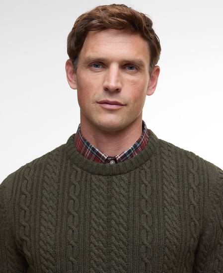 Lowfen Cable-Knit Jumper Olive