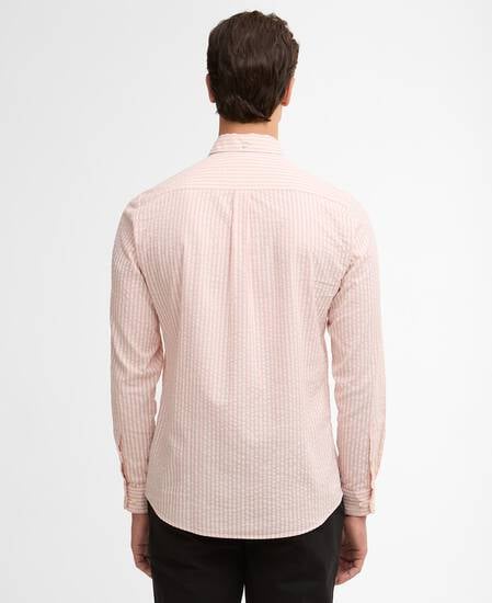 Cresswell Seersucker Tailored Long-Sleeved Shirt Mineral Pink