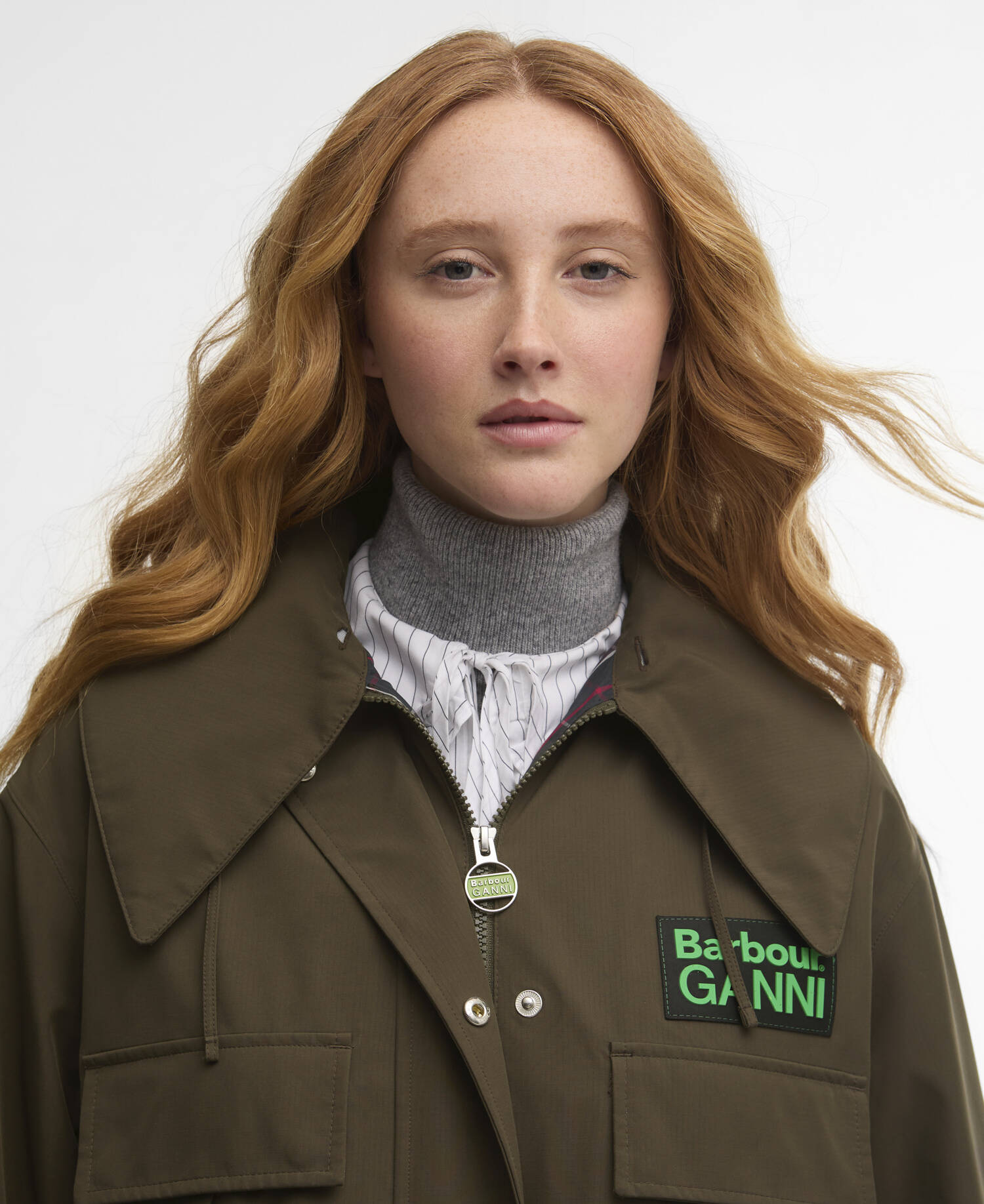 Barbour x GANNI Waterproof Parka Jacket image number 3