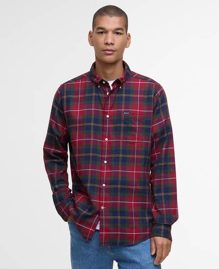 Fortrose Tailored Long-Sleeved Shirt Winterberry Tartan