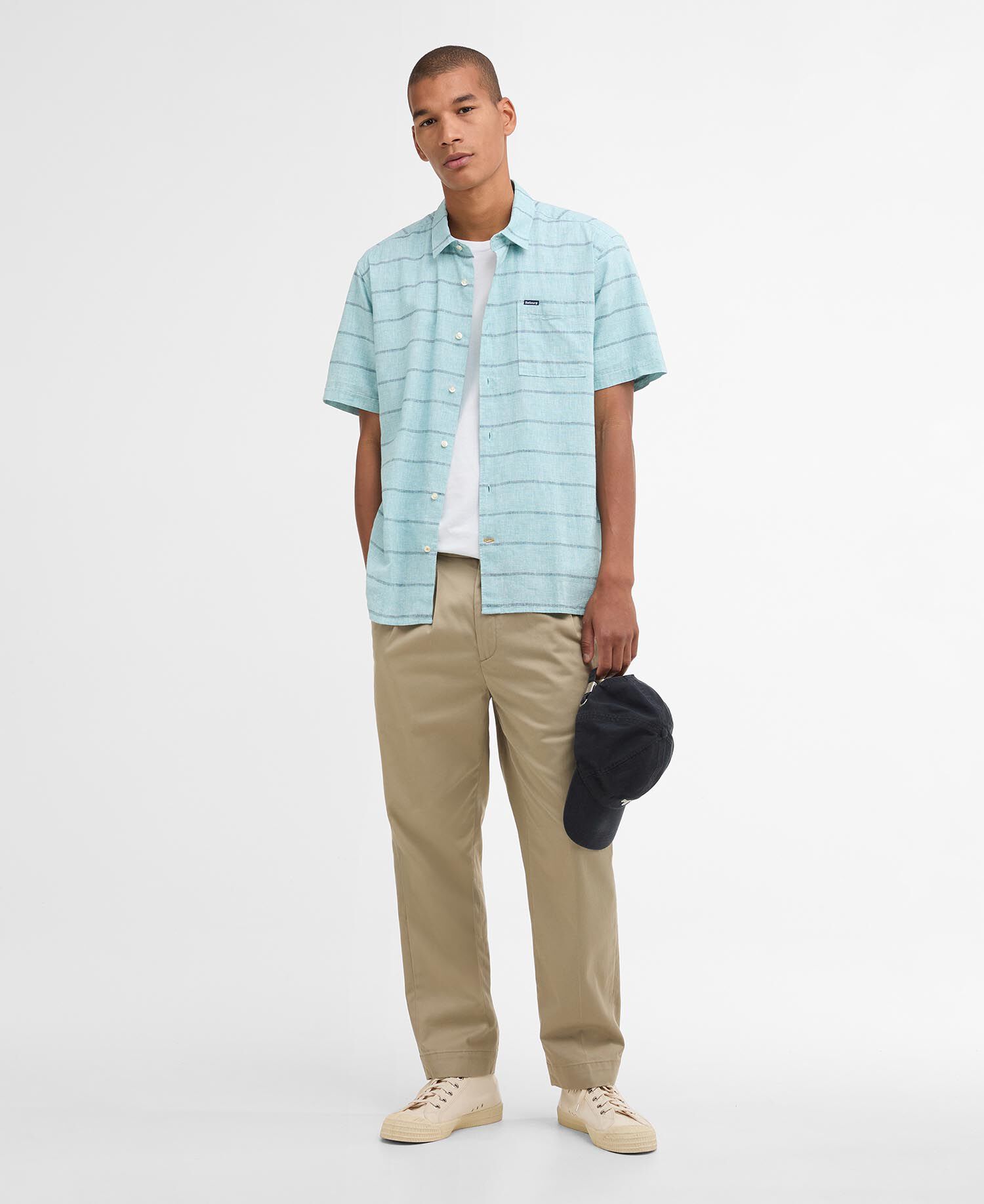 Faverdale Striped Short-Sleeved Shirt Light Teal