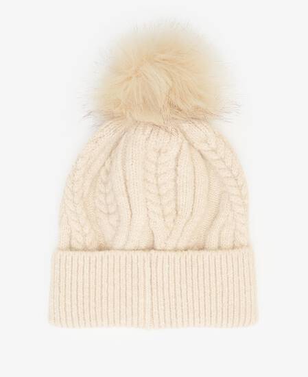 Elsdon Cable-Knit Beanie Eggshell