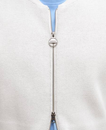 Patrick Bomber Zip Through Cardigan Whisper White