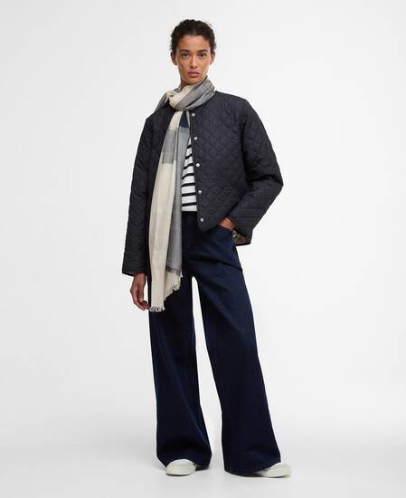 Maisy Tartan Scarf Navy/Mint Tartan