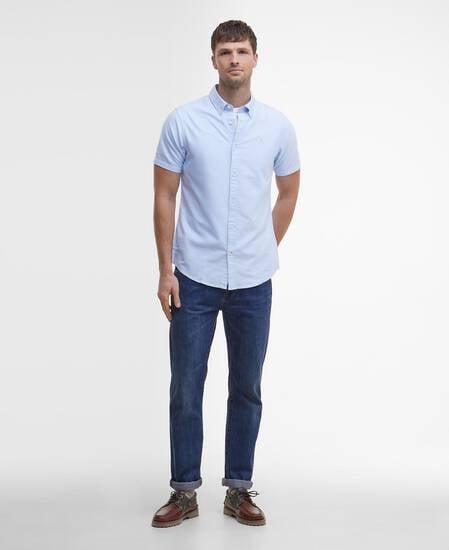 Oxtown Oxford Tailored Short-Sleeved Shirt Sky