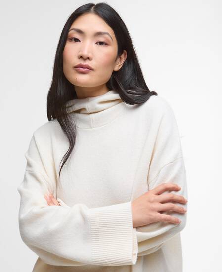 Evette Oversized Knitted Hoodie Birch