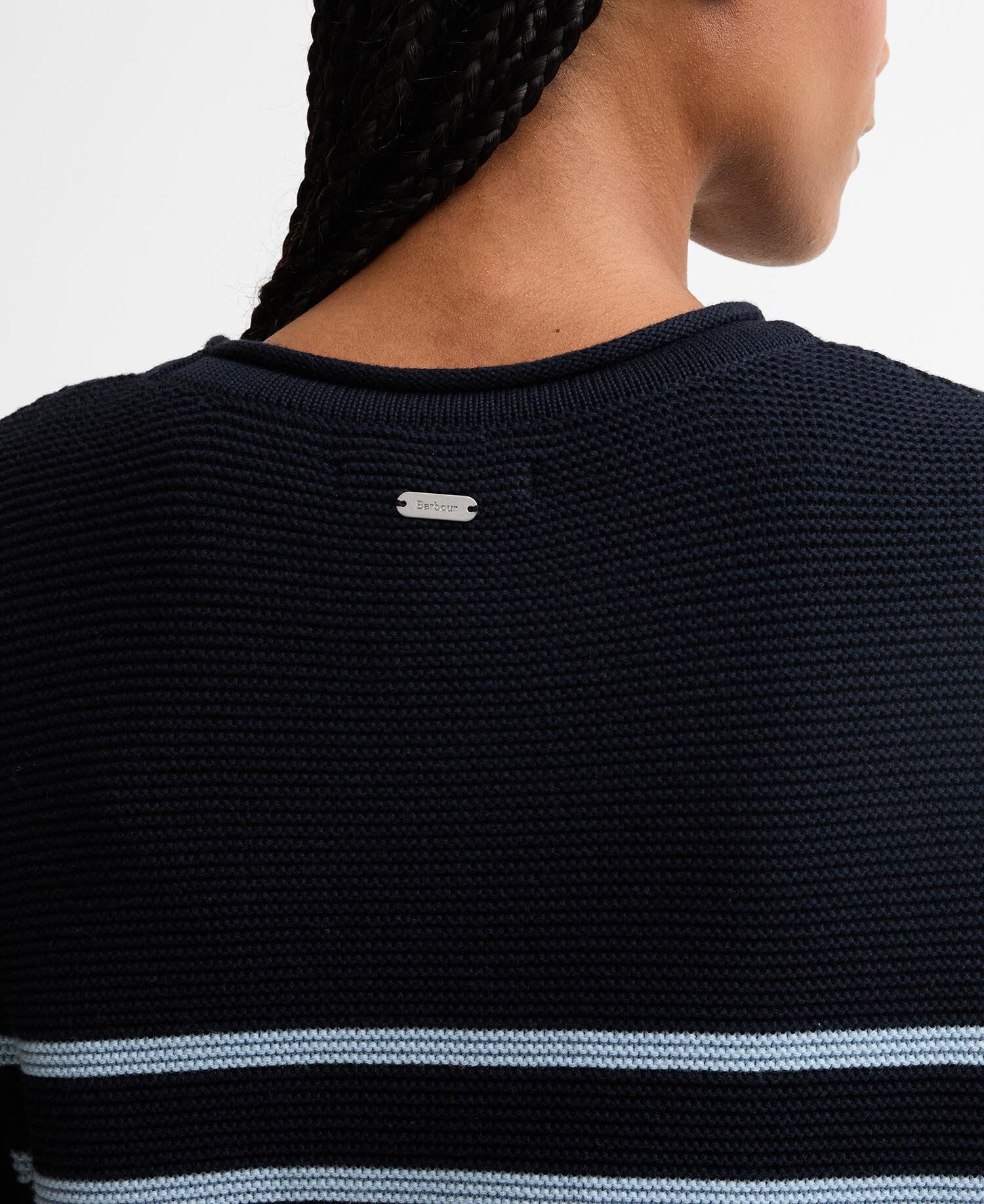 Hinton Striped Crew Neck Jumper Dark Navy Stripe