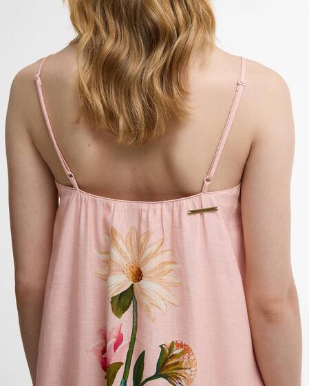 Barbour FARM Rio Bromelia Midi Dress Pink Edens Bloom