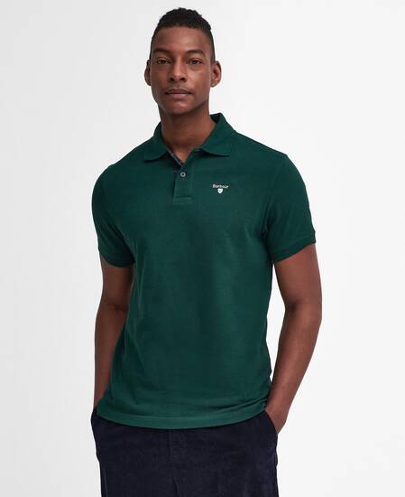 Tartan Pique Polo Shirt Seaweed