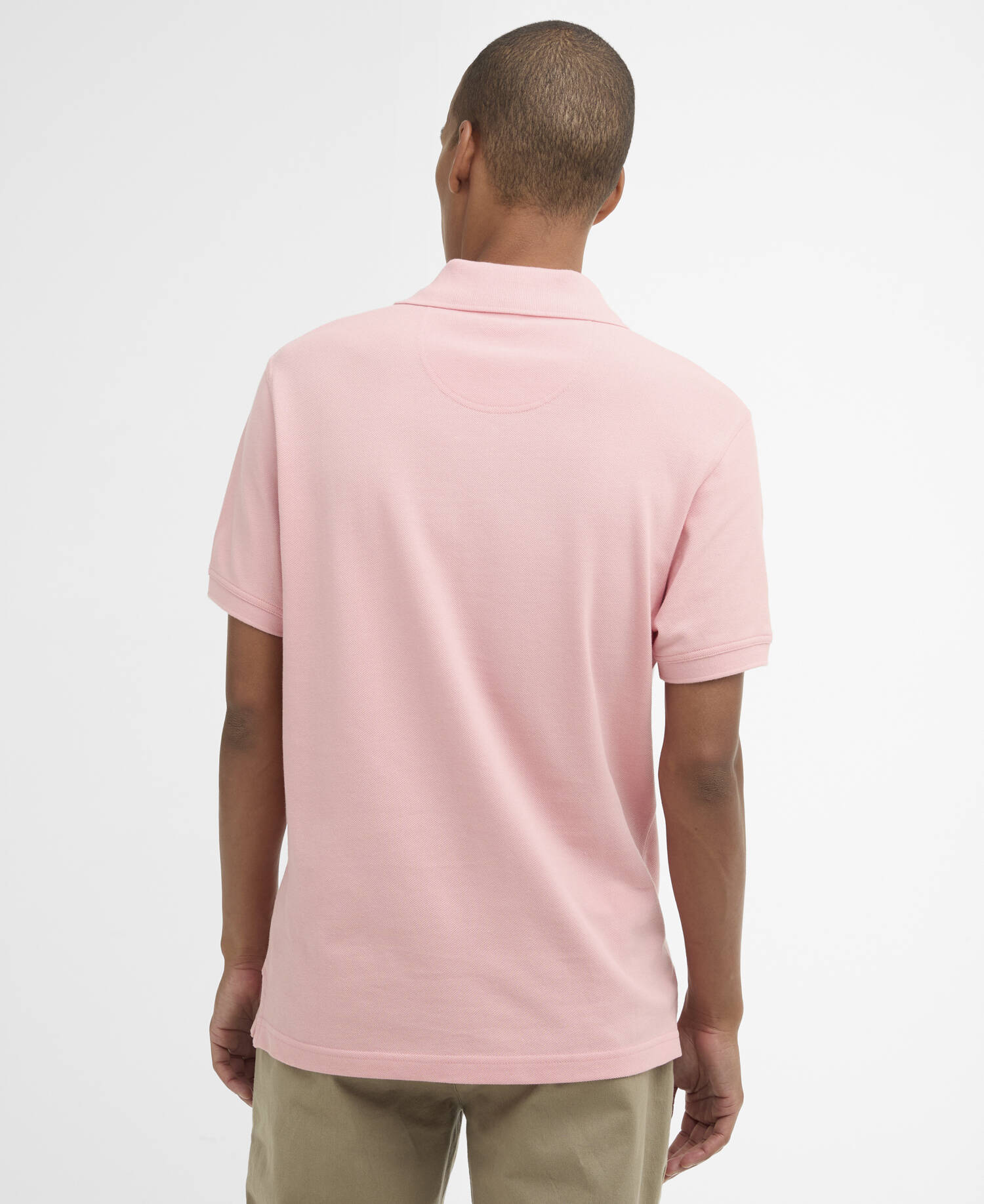 Polo in tartan e piqu&eacute; di cotone Mineral Pink image number 2