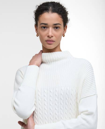Stitch Guernsey Cape Ecru